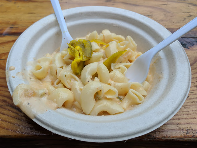 The Grilled Cheez Guys' Tex-Mex mac. With a candied Jalepeño on top.